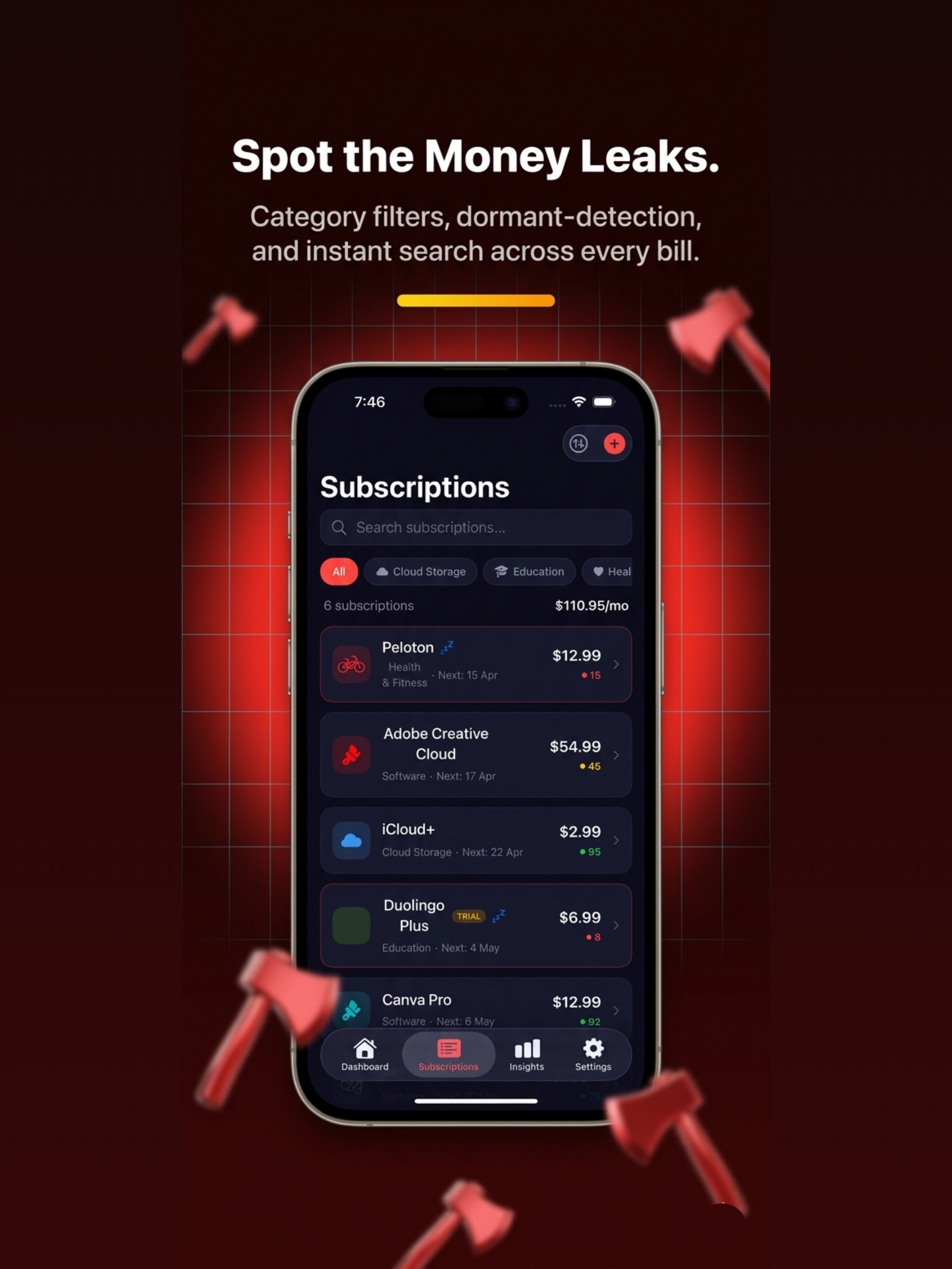 SubAxe: Bills & Subscriptions