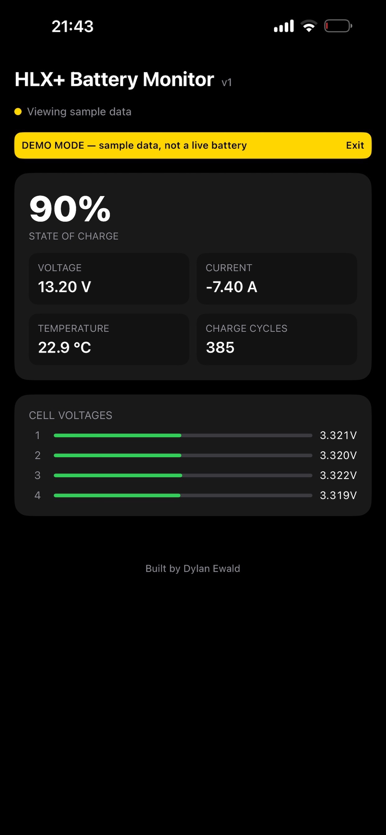 Screenshot 2 of HLX Battery Monitor