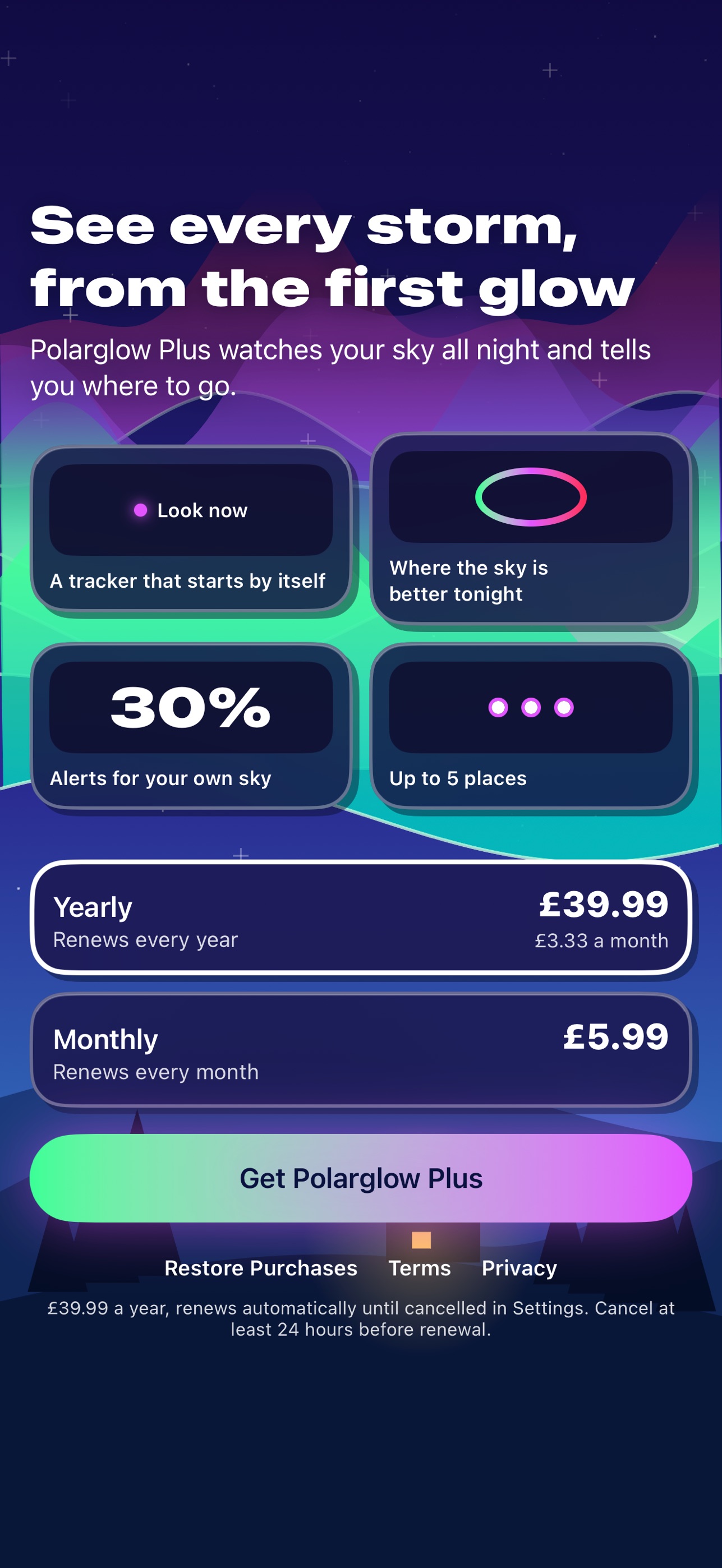 Screenshot 5 of Polarglow: Aurora Alerts