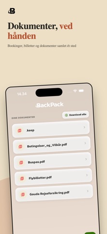 BackPack - Din rejseoversigt screenshot