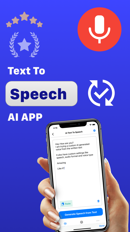 #1. Voiceover - AI Text To Speech (iOS) Ved: NextPixel apps