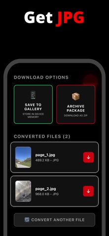 Convert PDF to JPEG, JPG, PNG iPhone screenshot