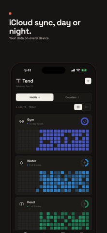 Tend: Habit Tracker & Counter iPhone screenshot