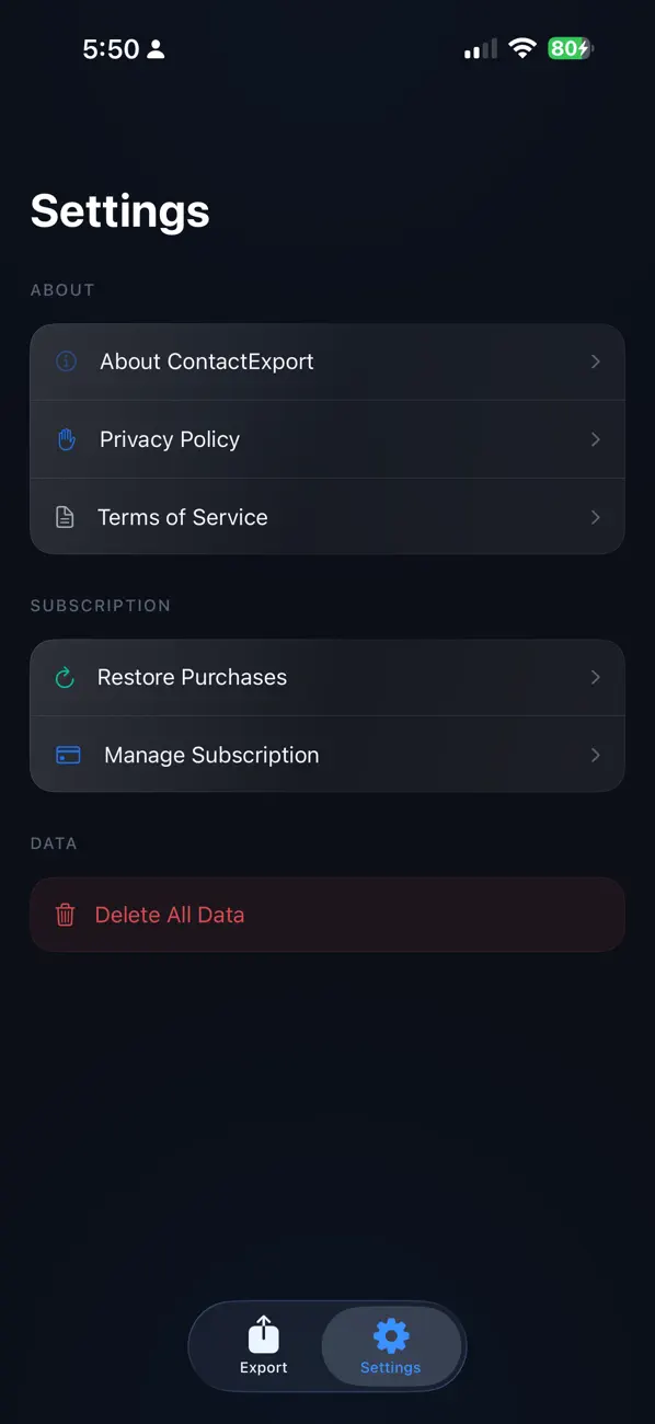 #3. ContactExport+ (iOS) di: Hatching Point LLC