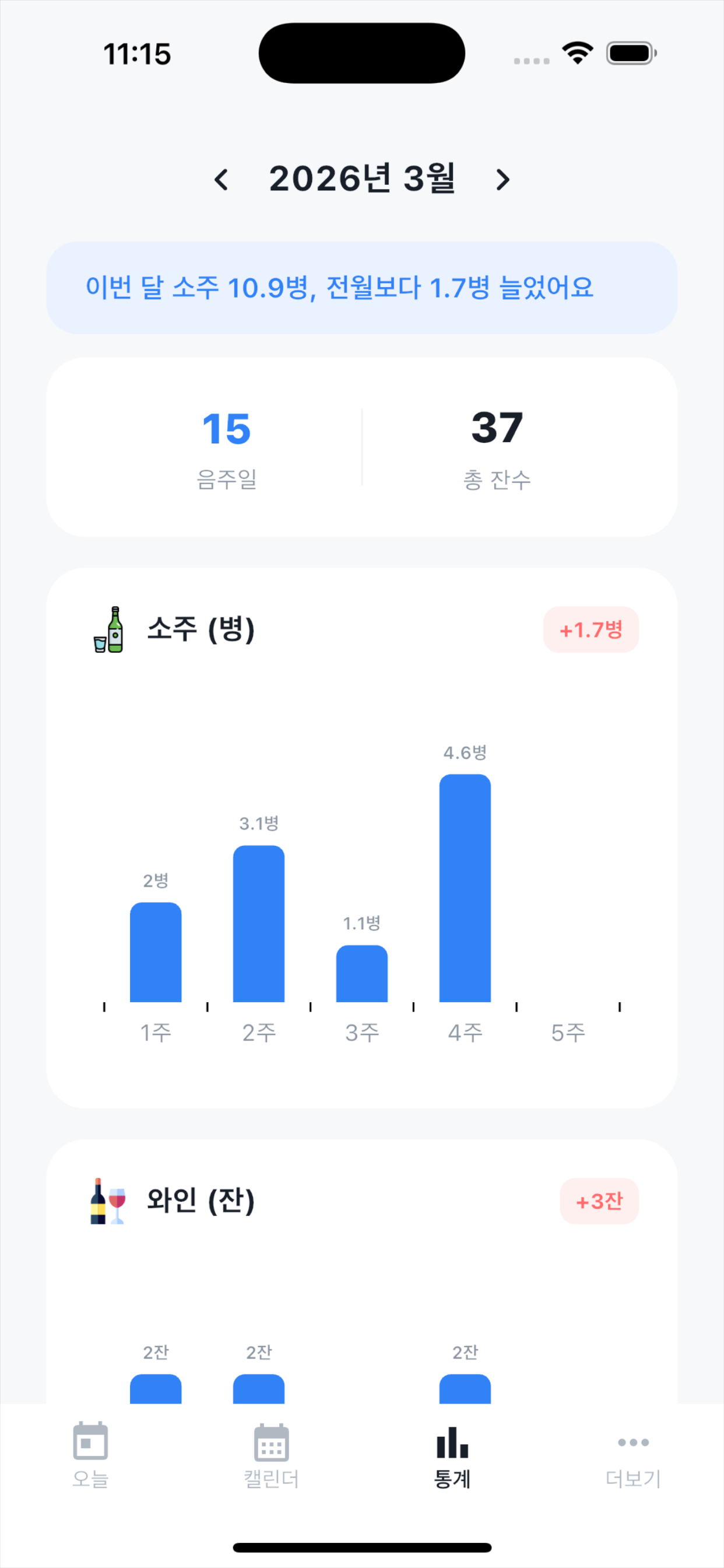 음주기록 - 주록