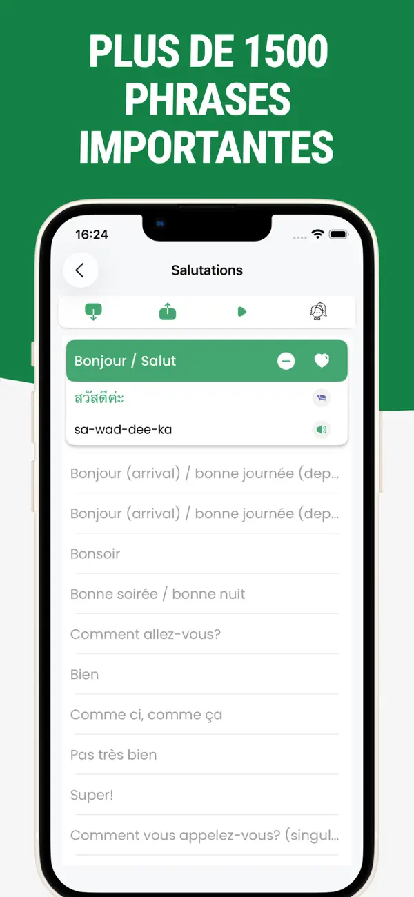 Screenshot #2 pour Apprendre le Thaï - Phrases