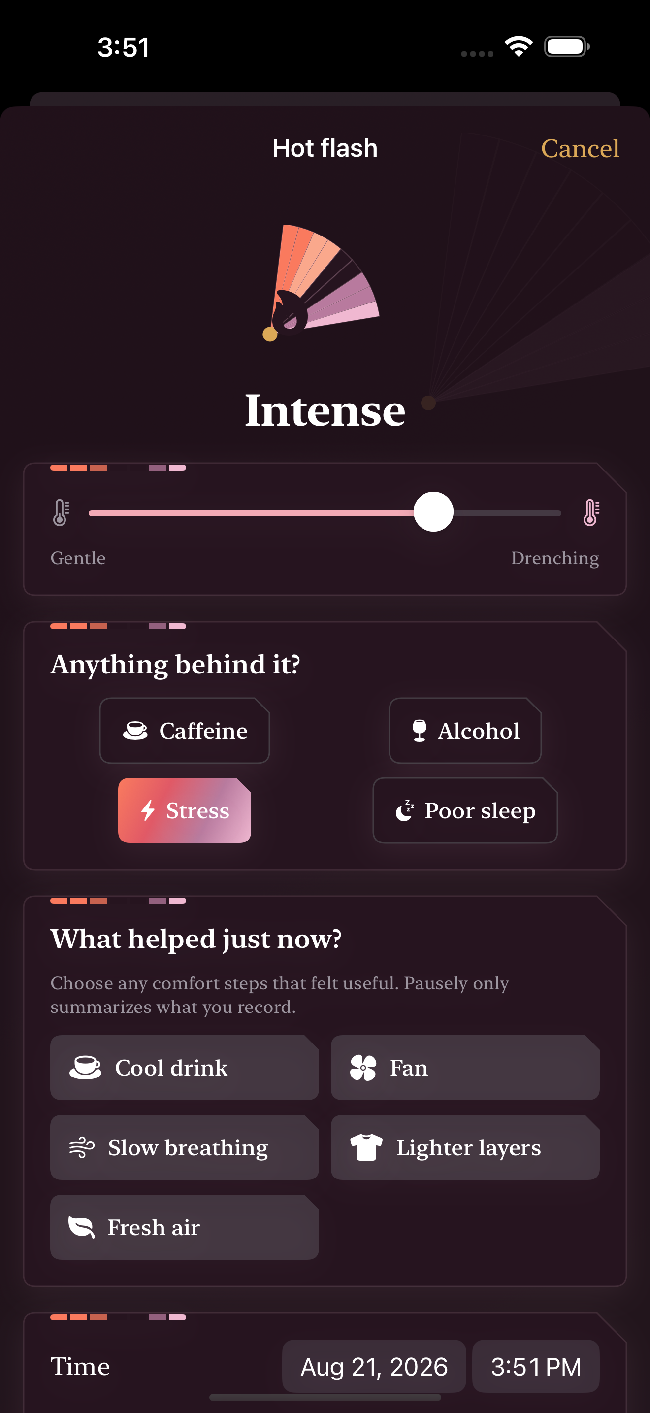 Pausely: Hot Flash Tracker screenshot 2
