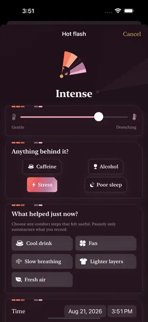 Pausely: Hot Flash Tracker screenshot 2