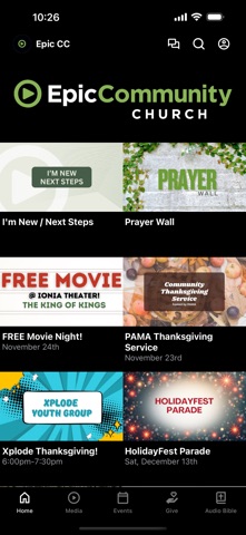 Epic Church Portland MI app screenshot