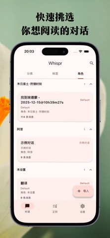 Whispr 本地对话阅读器 screenshot