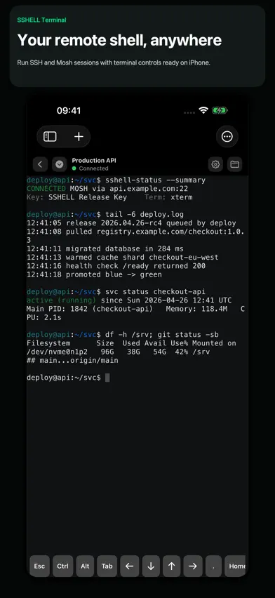 SSHELL Terminal screenshot 1