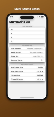 Stump Grinding Estimator Screenshot 3 of 3