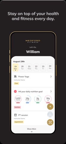 Medford Fitness App iPhone screenshot