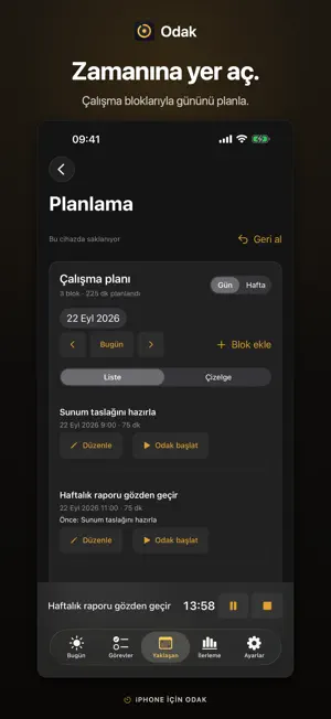 Odak: Yapılacaklar & Pomodoro screenshot 4
