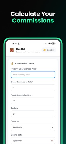 ComCal Commission Calculator iPhone screenshot