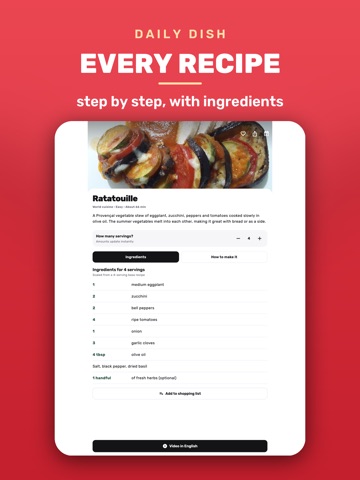 Daily Dish — Recipes iPad screenshot