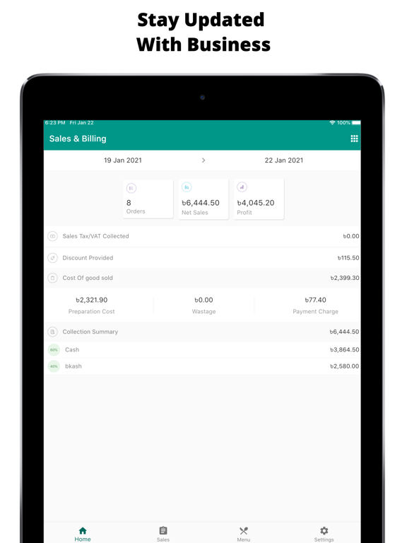 RestroGreen BackOffice iPad screenshot 2 - Food & Drink app