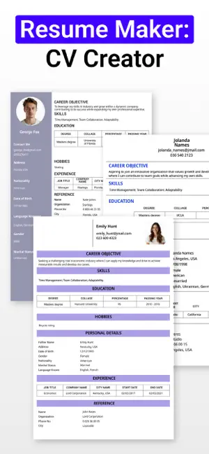 Resume Maker: CV Creator iPhone screenshot 1