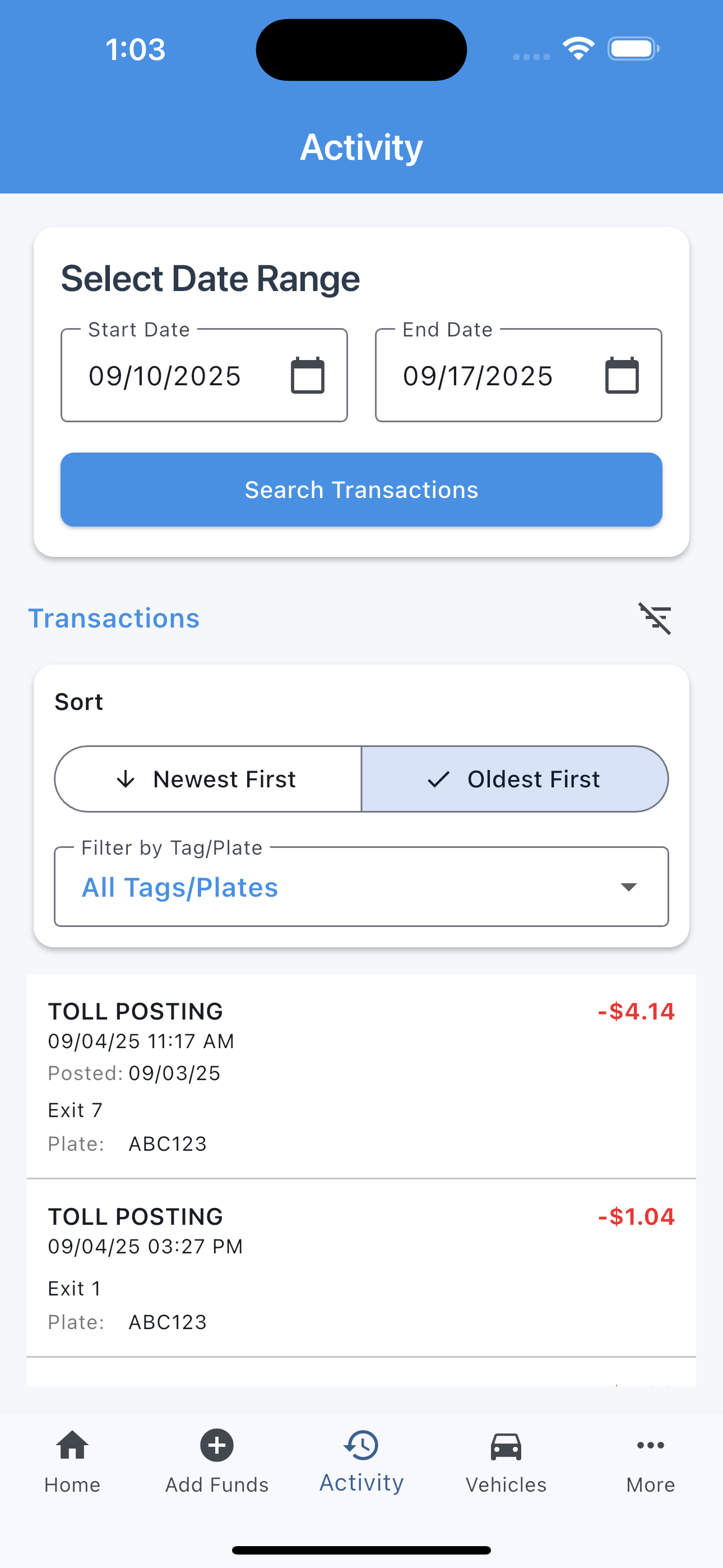 EZ Tolls IN screenshot 3