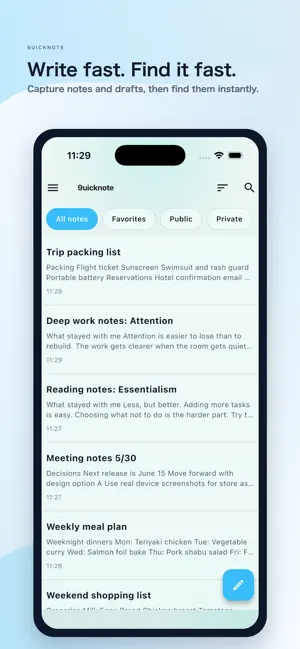 9uicknote screenshot 1