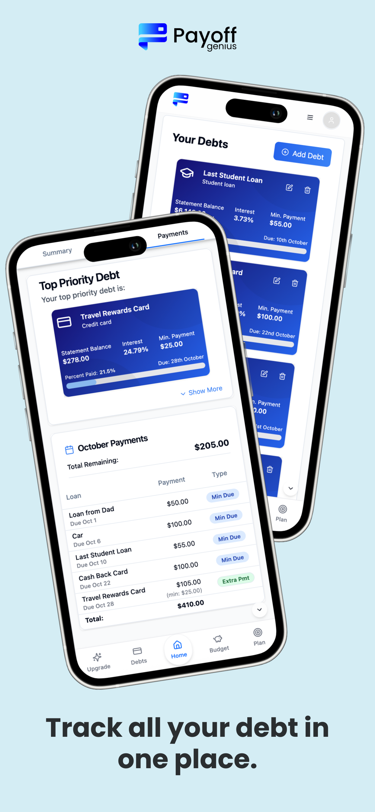 Payoff Genius - Debt Planner