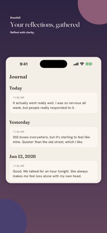 Evenfall: Reflective Journal Screenshot 2 of 3