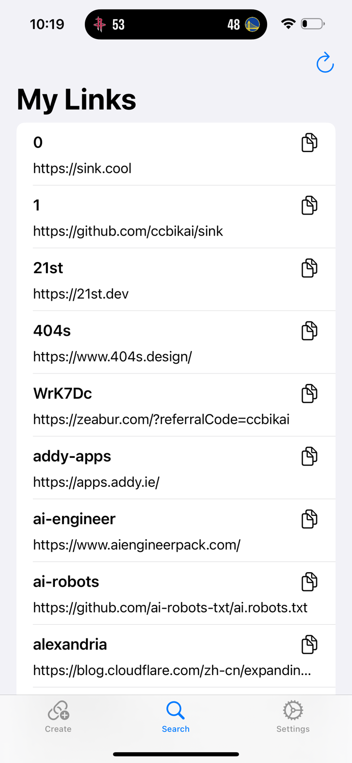 Sink Simple Link Shortener