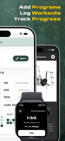 Virtus Athlete Gym Workout Log screenshot