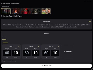 Element 26 Tr[Ai]ner Workout iPad screenshot