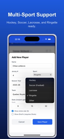 Goals & Assists Tracker screenshot