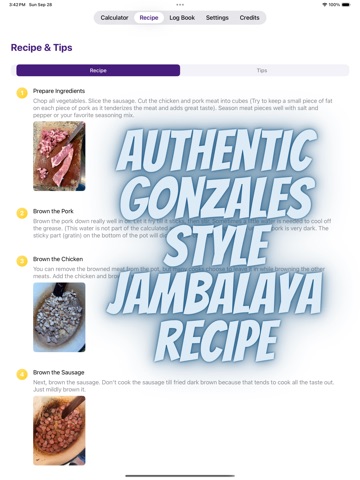 Jambalaya Calculator iPad screenshot