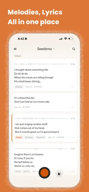 Seedemo - Songwriting Memo screenshot 1