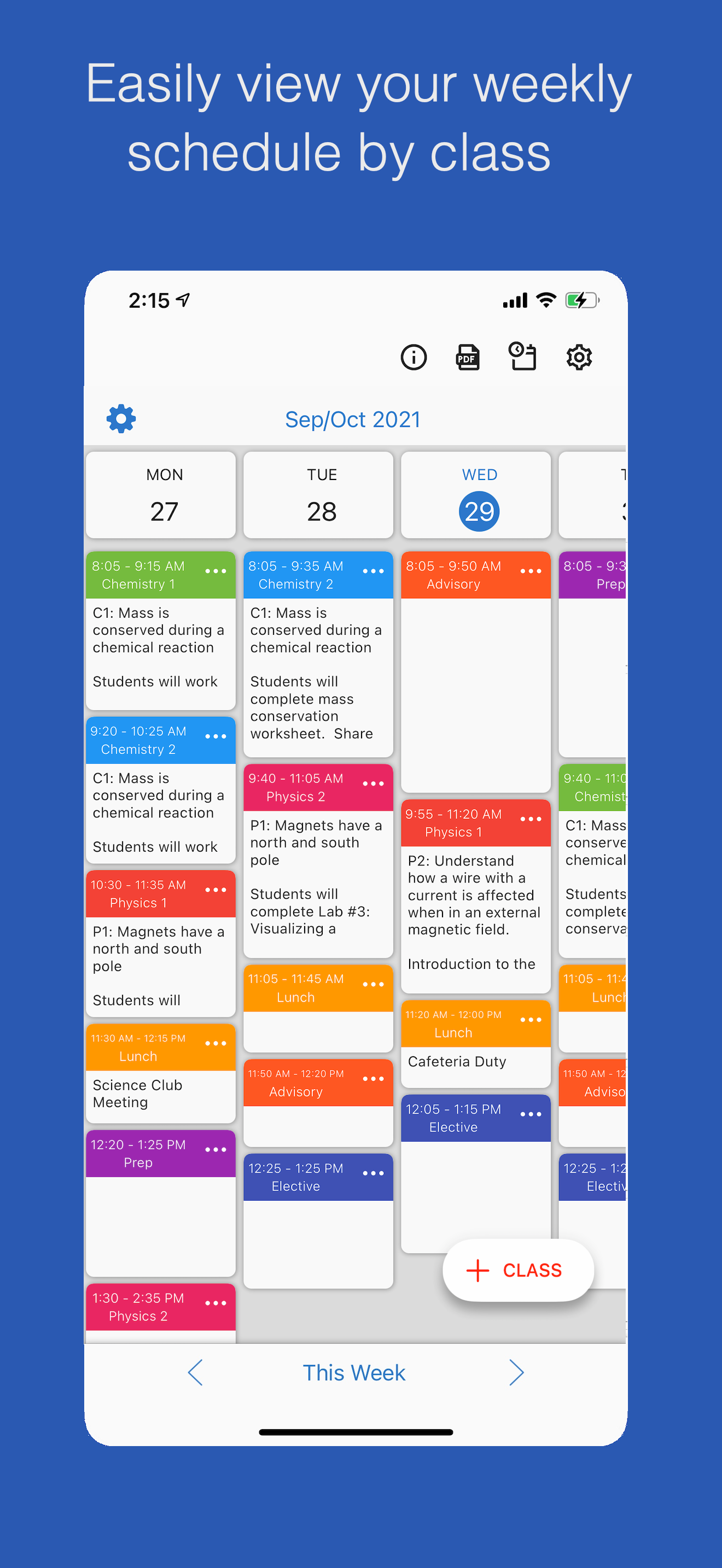 Class Planner (cloud)