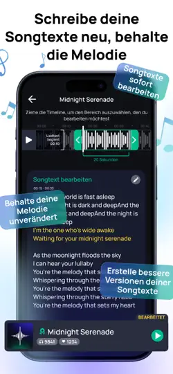 Screenshot von Donna KI Lied Musik Generator auf dem iPhone 5