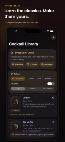 Cocktail Guide Trainer screenshot