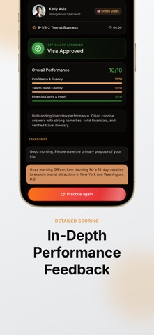 Mock Visa Interview: Visaz AI Screenshot 6 of 7