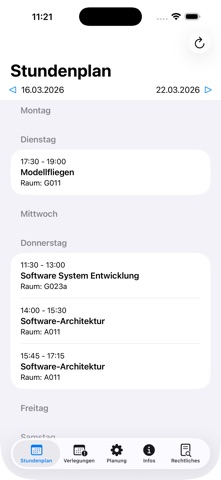Stundenplan Hochschule Hof screenshot