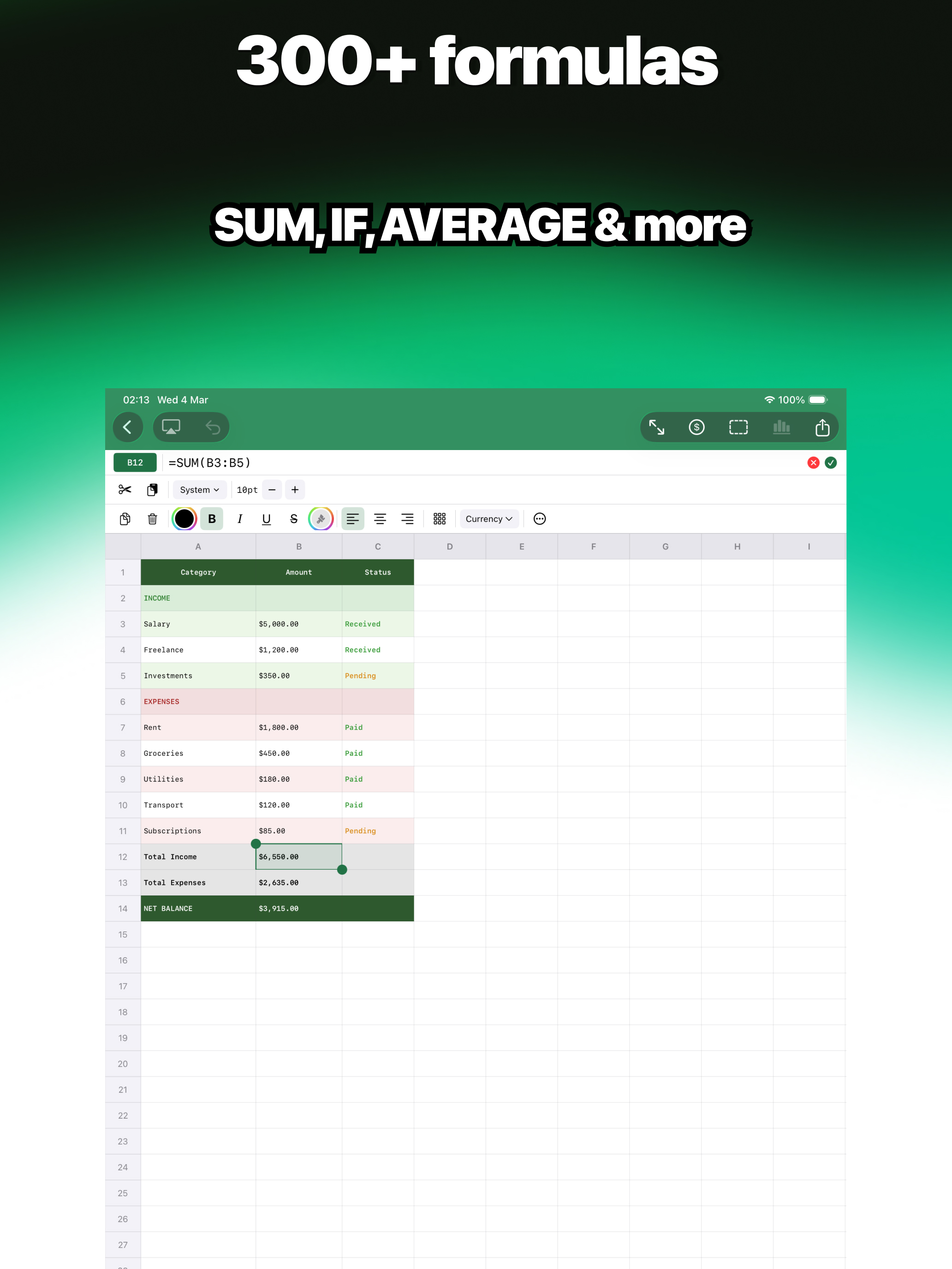 Spreadsheet: Edit XLSX Sheets screenshot 11