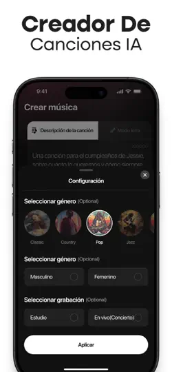 Captura de pantalla de MyTunes: Crear Música Con IA en iPhone 6