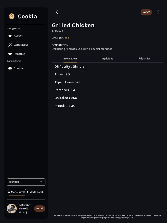 Screenshot #6 pour Cookia - Cooking & Recipe AI