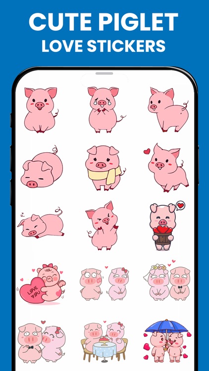 Cute Piglet Love Stickers
