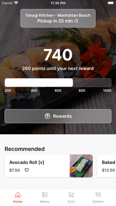 Yanagi Kitchen To Go iPhone screenshot 1 - Food & Drink app