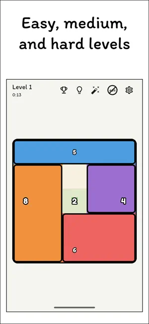 Rectangles Shikaku Logic Grid screenshot 1