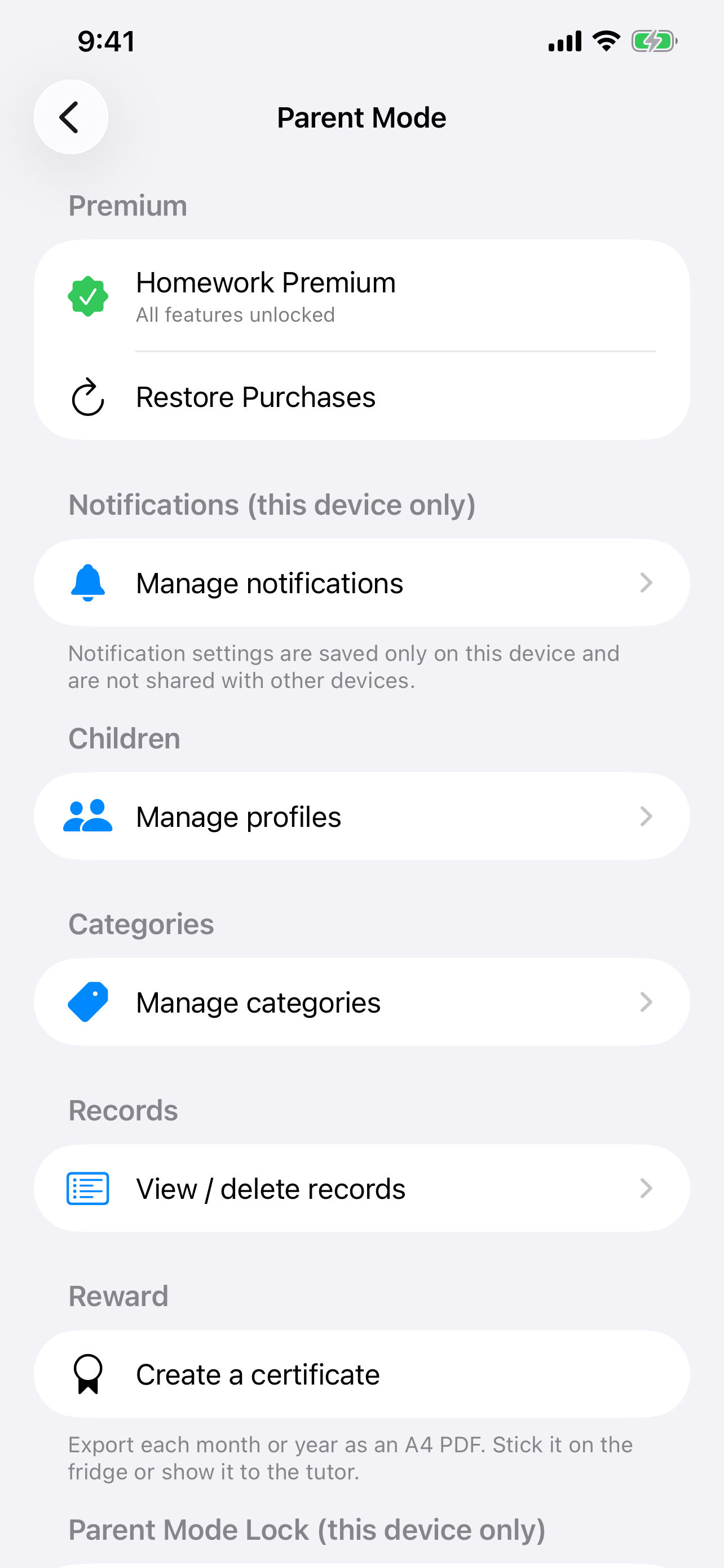 Kids Homework Tracker screenshot 8