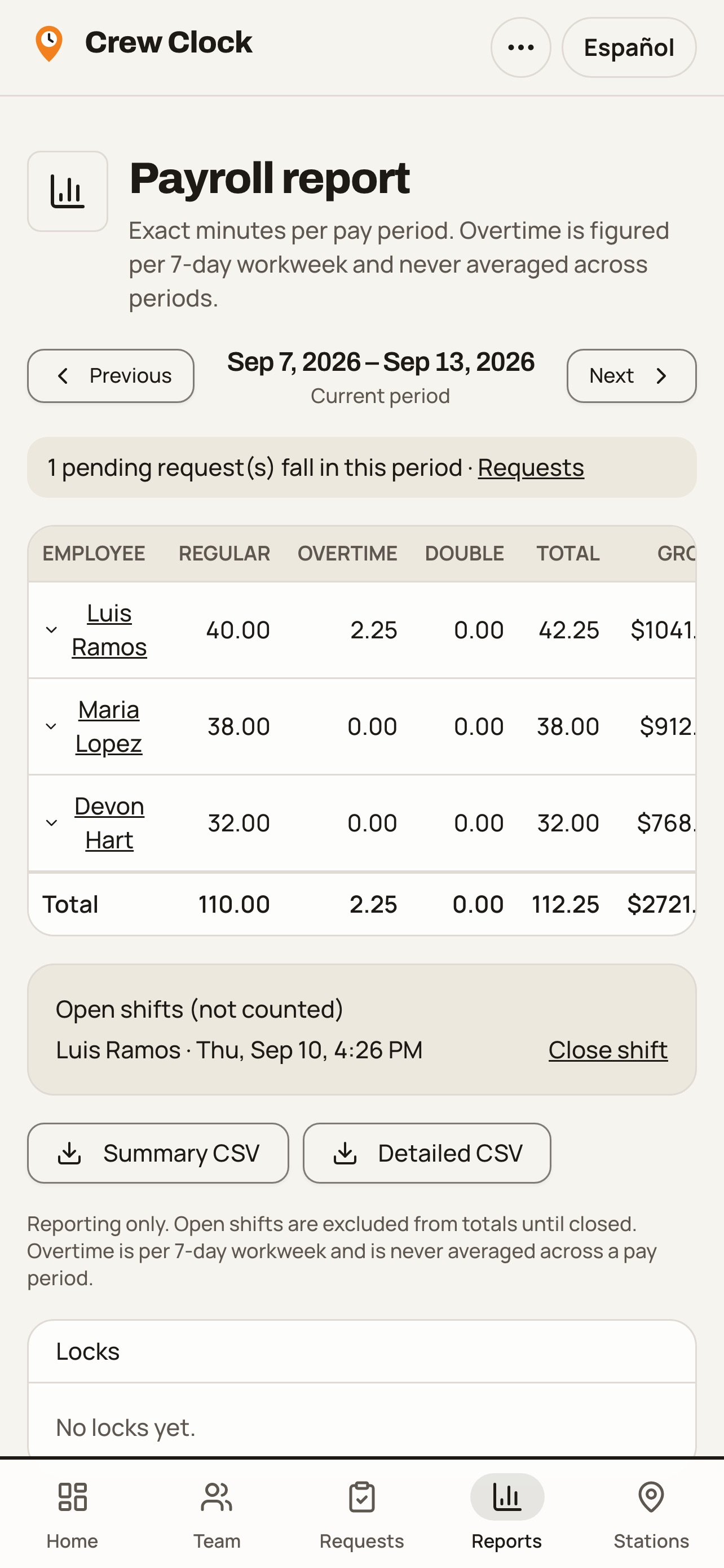 Screenshot 4 of Crew Clock: QR Time Clock