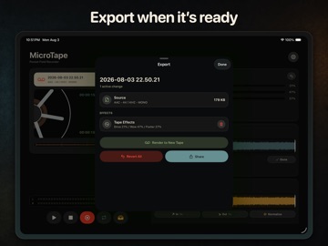 MicroTape iPad screenshot
