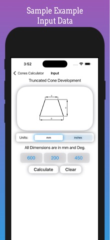 Cones Calculator iPhone screenshot