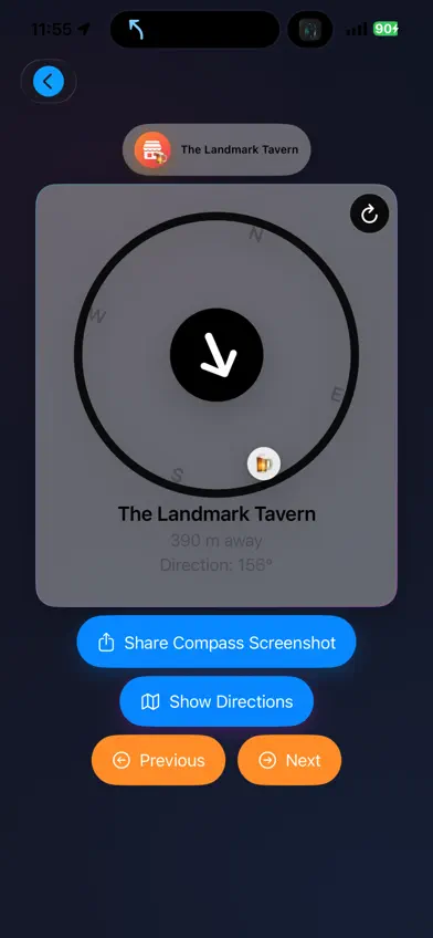 Night compass: Explore screenshot 1