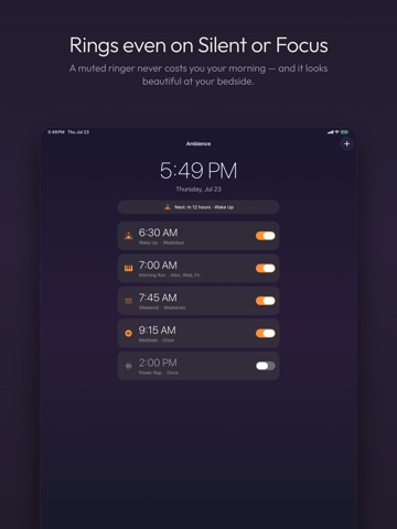 Gentle Alarm Clock by Ambience iPad screenshot