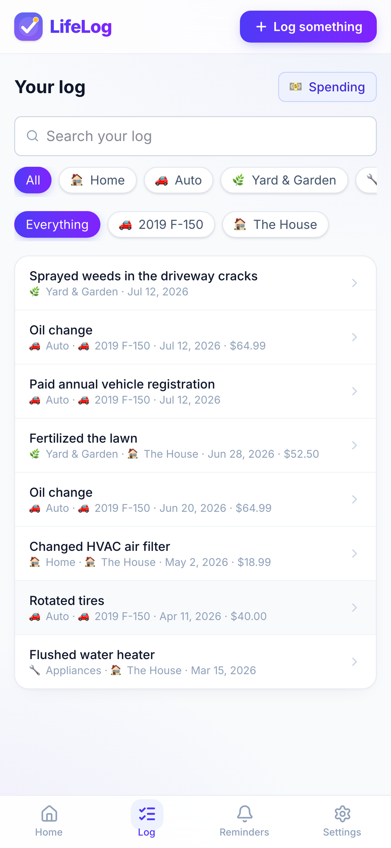 LifeLog Tracker App screenshot 3